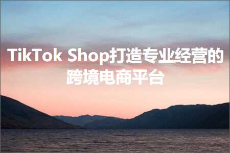 跨境电商知识:TikTokShop打造专业经营的跨境电商平台+